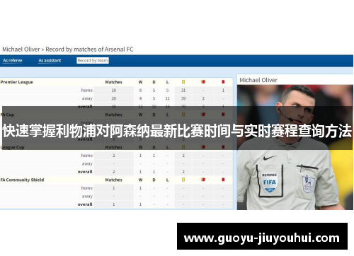 快速掌握利物浦对阿森纳最新比赛时间与实时赛程查询方法